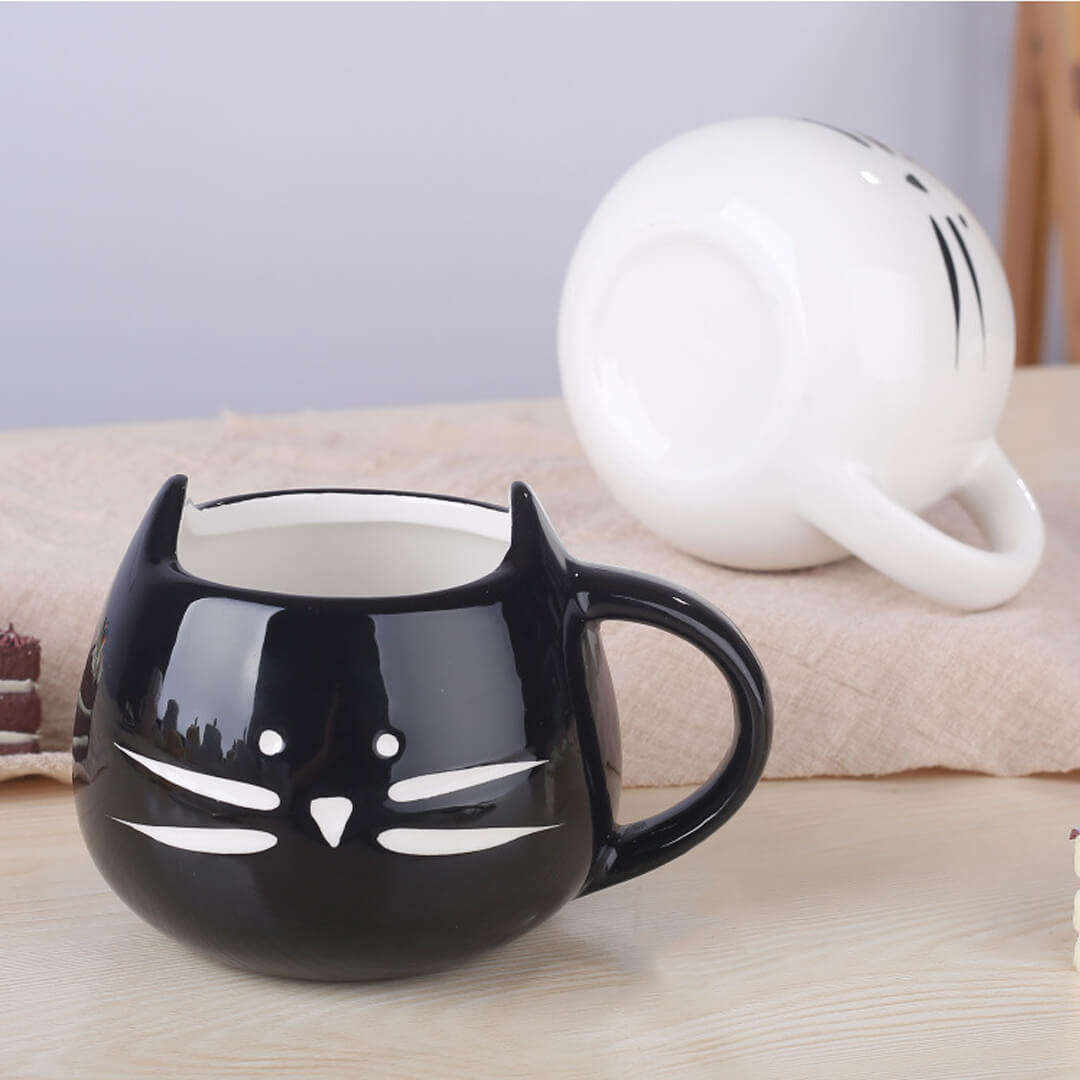 Tasse couple chat noir et blanc