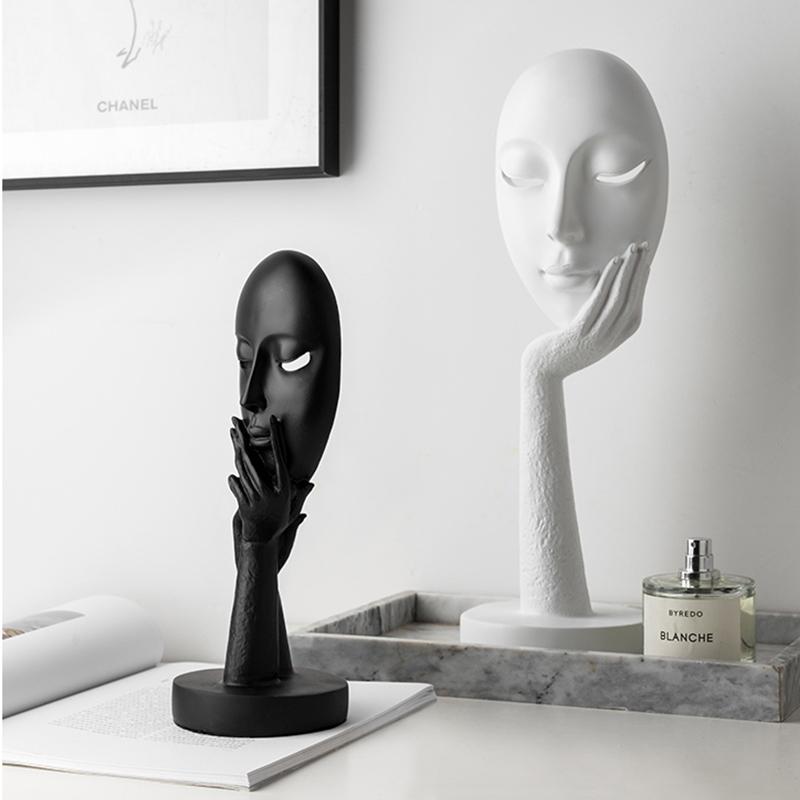Statue d'artisanat de masque de visage de femme