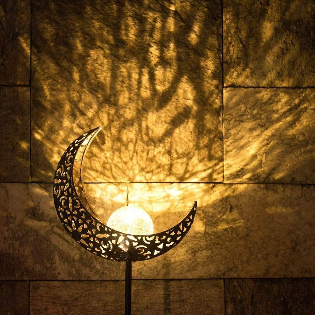 Solar Moon Wrought Iron Hollow Out Lamp