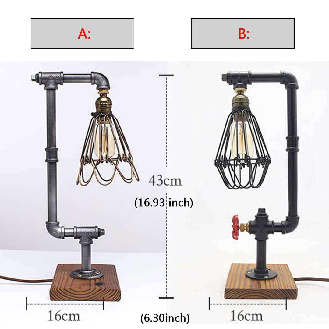 Lampada retrò a tubo d'acqua in stile industriale