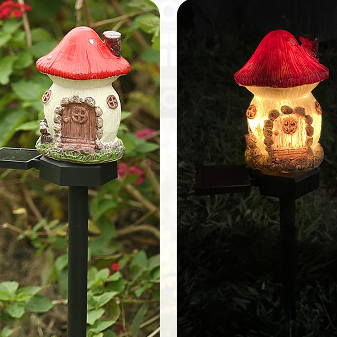 Garden House Statue Solar LED Lights