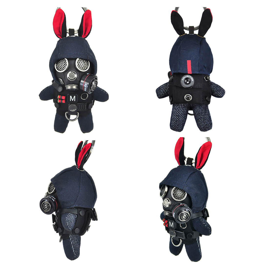 Pendentif de clé de version de masque à gaz de lapin d'uniforme militaire