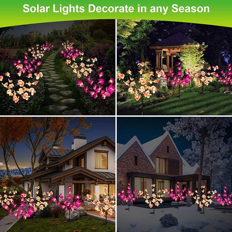 20 lampes d'orchidées solaires à fleurs