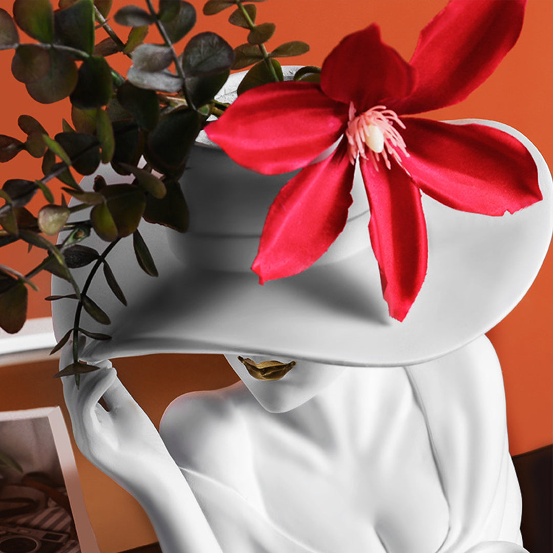 Modern Girl Statue Flower Vase