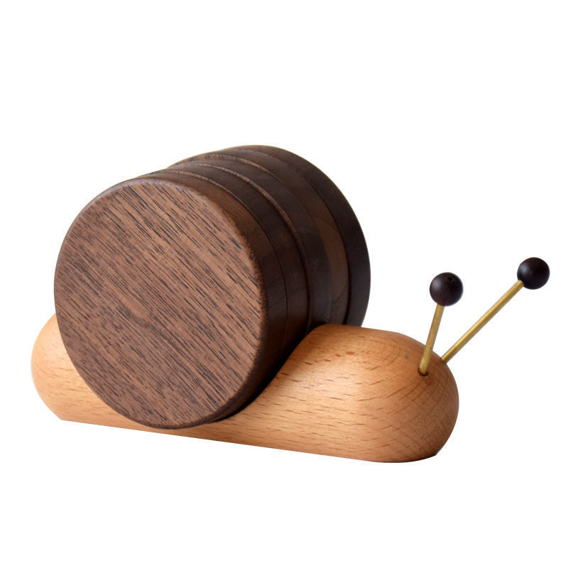 Wooden Snail Coasters with Magnet