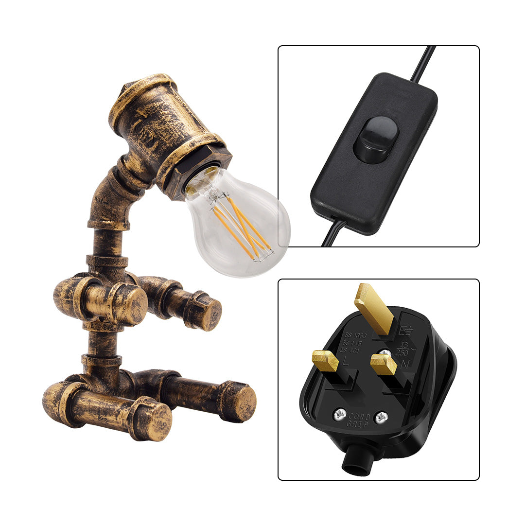 Retro-Punk-Pipe-Roboter-Tischlampe