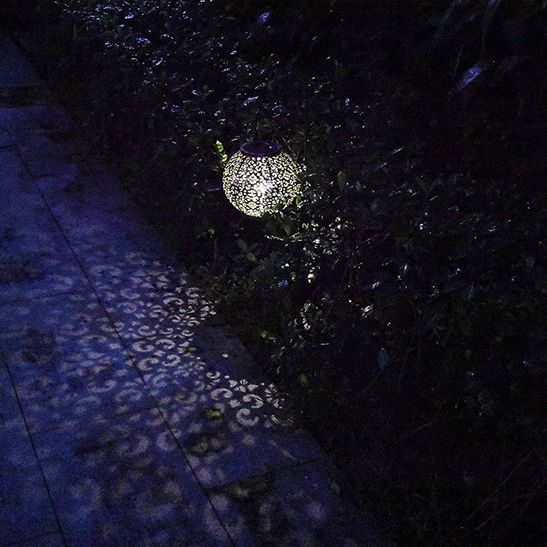 Hängende goldene Solar-LED-Laterne