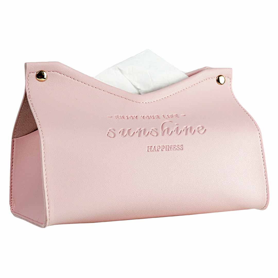 Caja de pañuelos de cuero