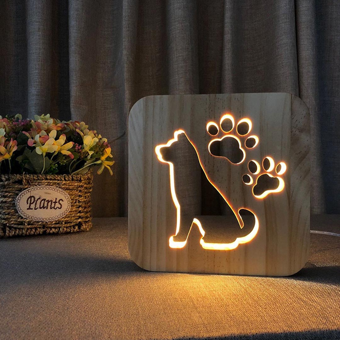 USB-betriebenes Nachtlicht aus Holz