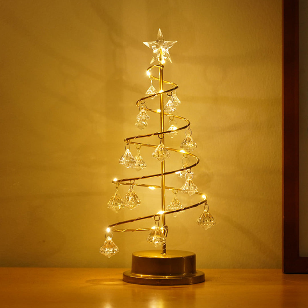 Lámpara de cristal en forma de árbol de Navidad