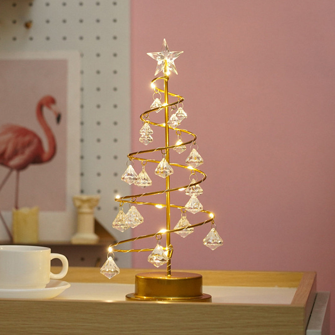 Lampada in cristallo a forma di albero di Natale