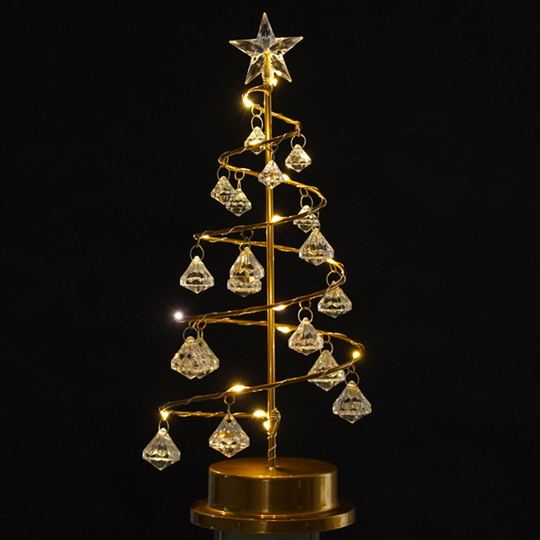 Lámpara de cristal en forma de árbol de Navidad