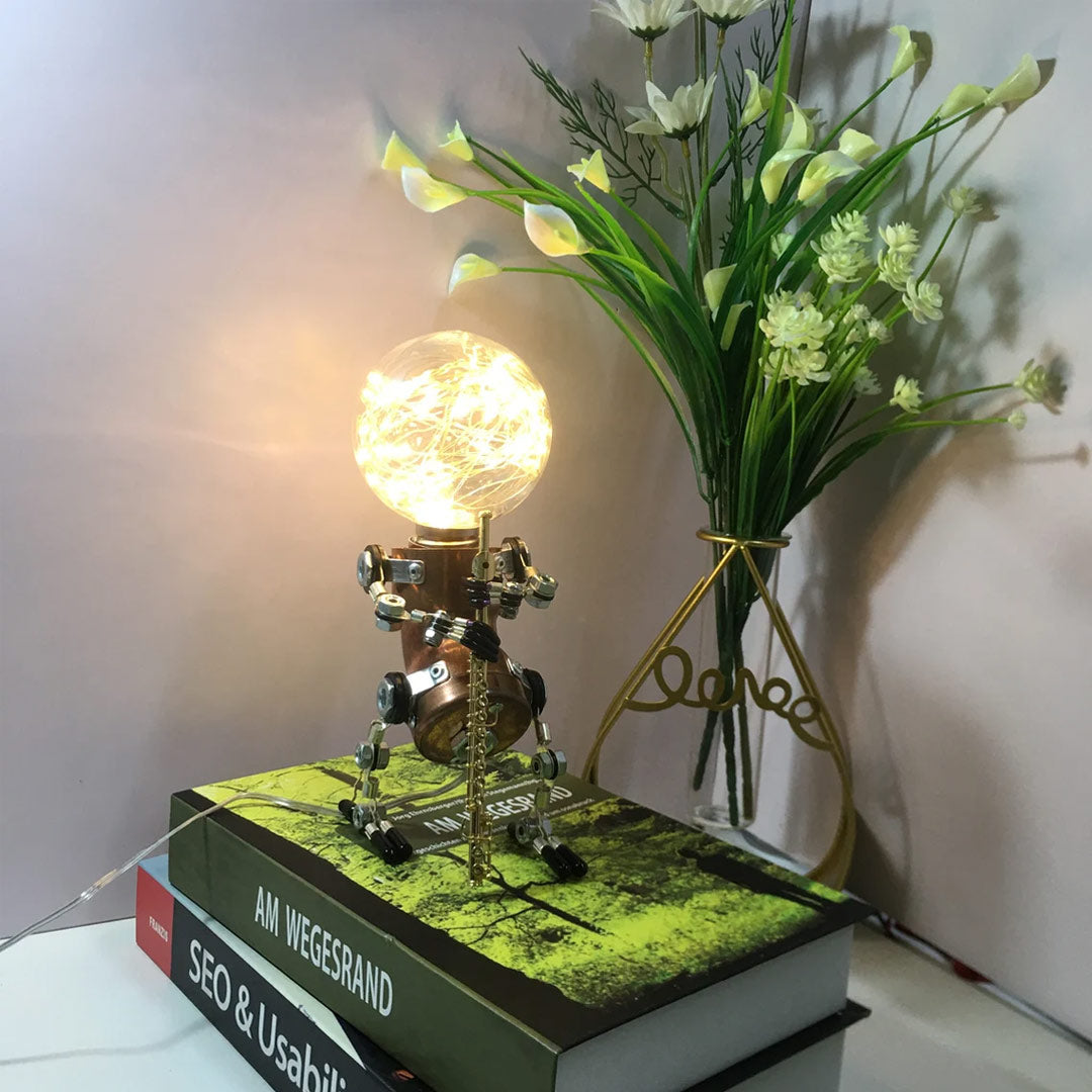 Steampunk-Roboter-Lampe