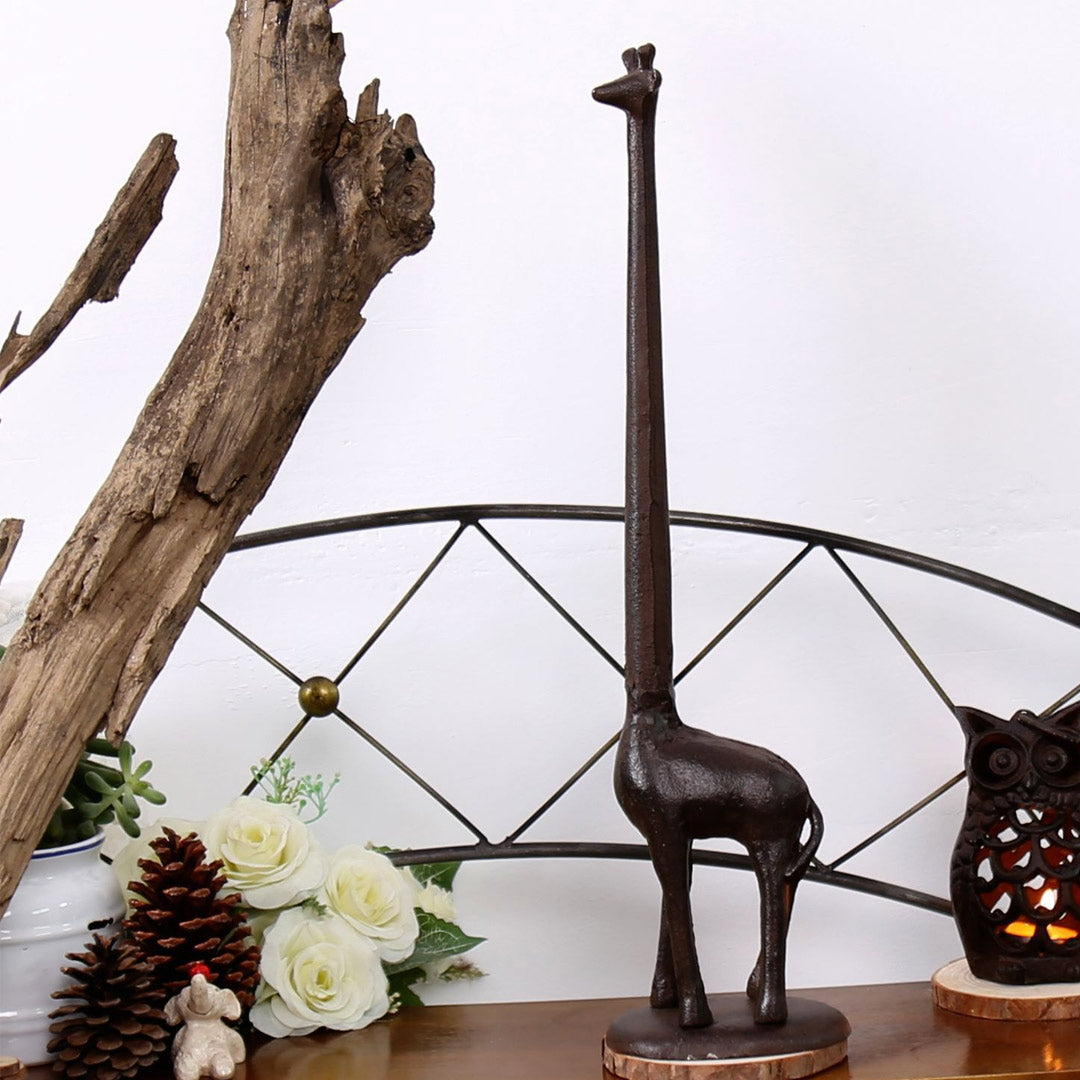 Porte-serviettes en papier girafe en fonte