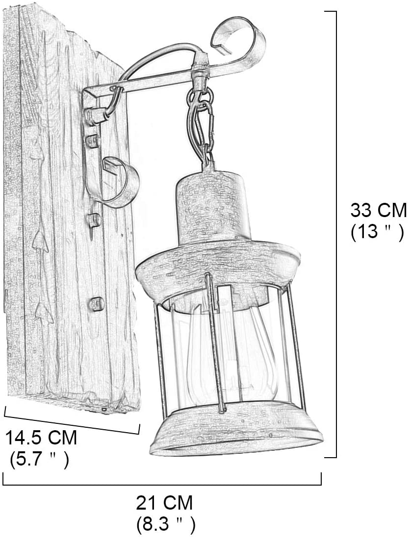 Industrial Retro Wooden Wall Sconces