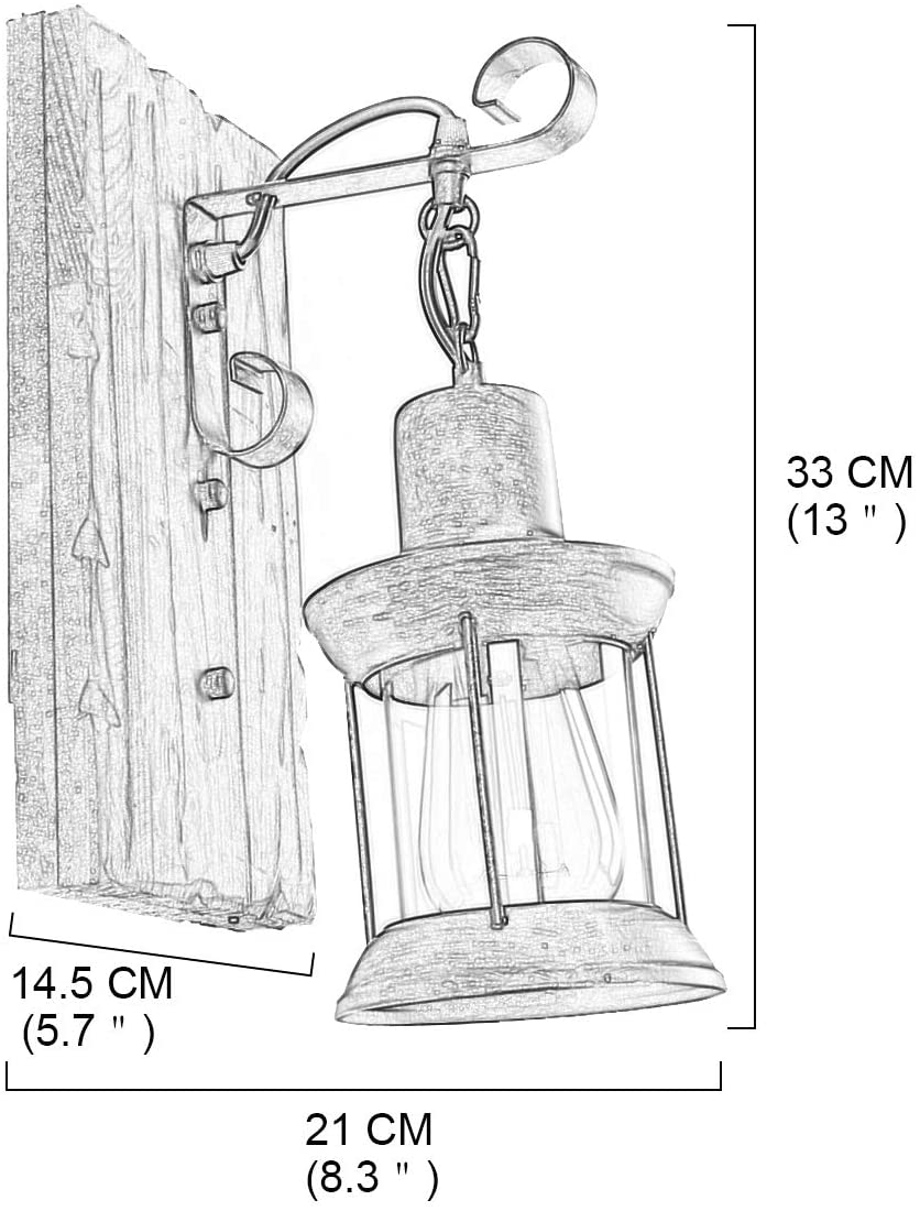Appliques murales rétro industrielles en bois