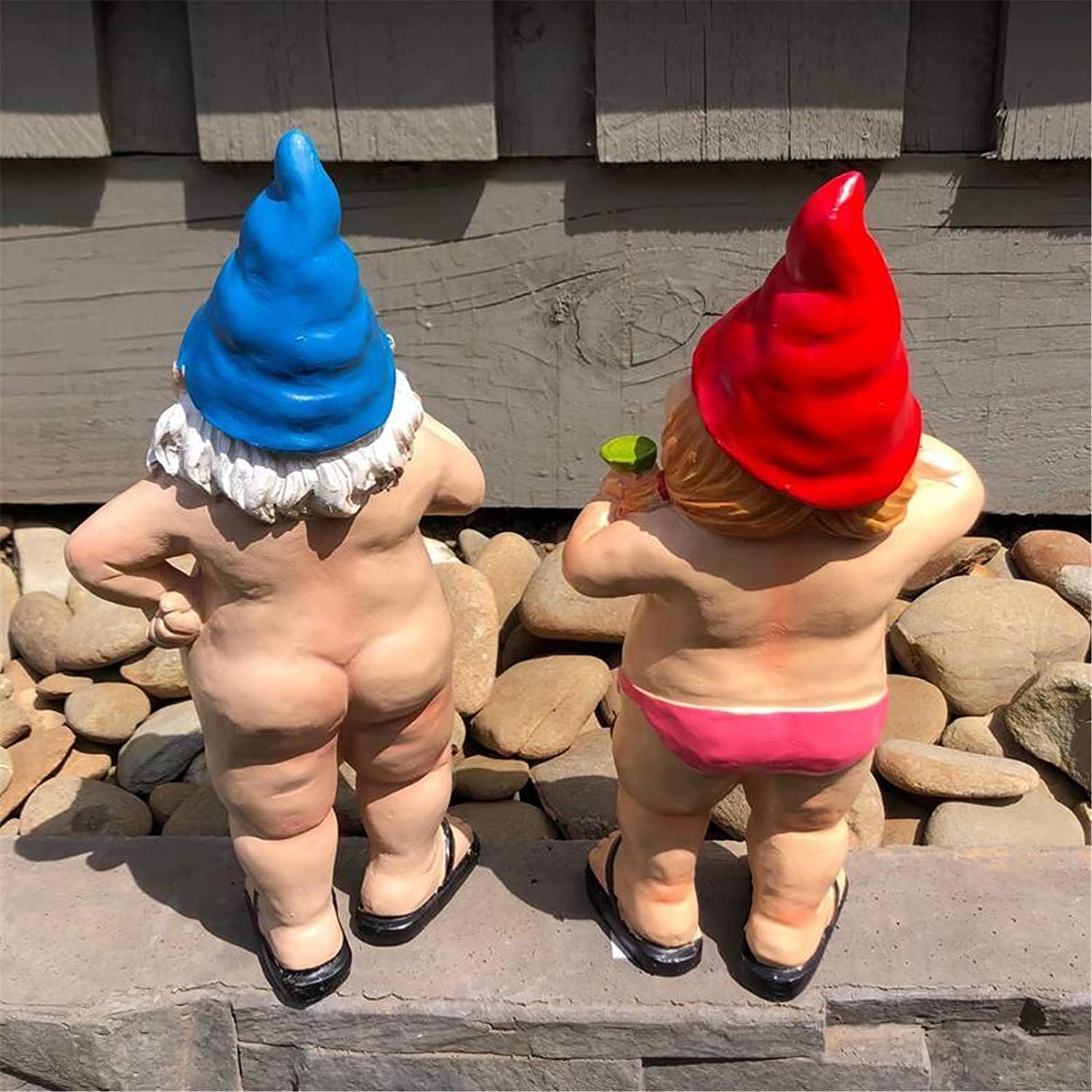 Lustige nackte Gnome-Statue