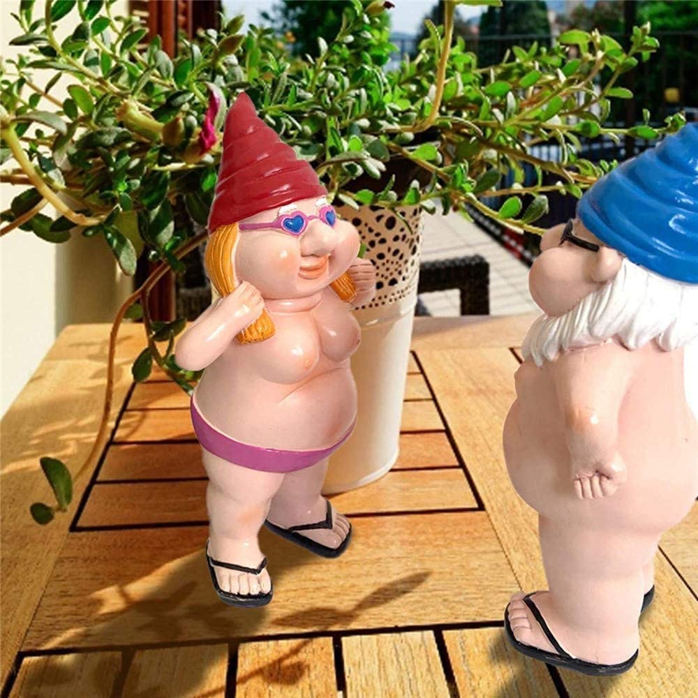 Lustige nackte Gnome-Statue