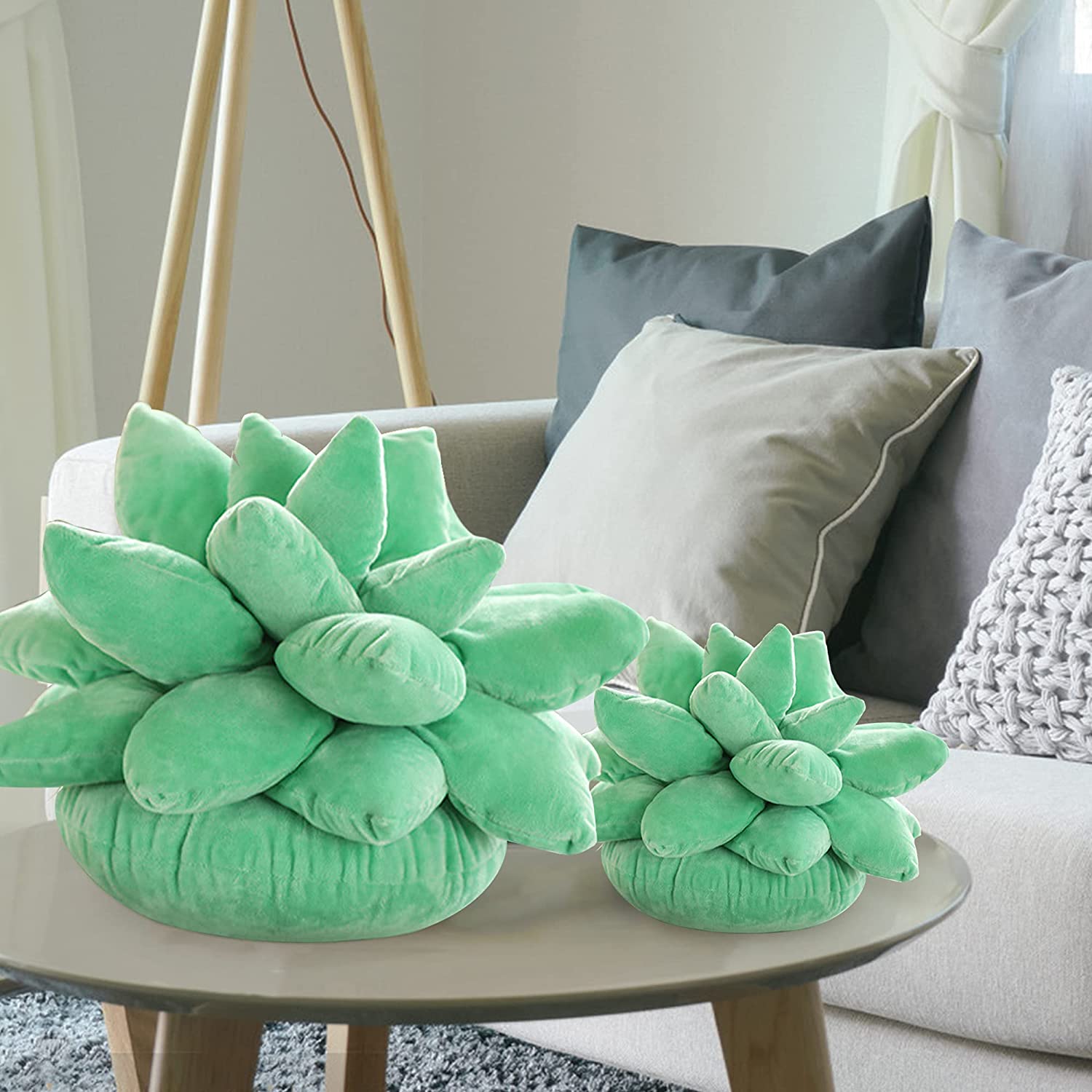 Almohada de cactus suculentas 3D