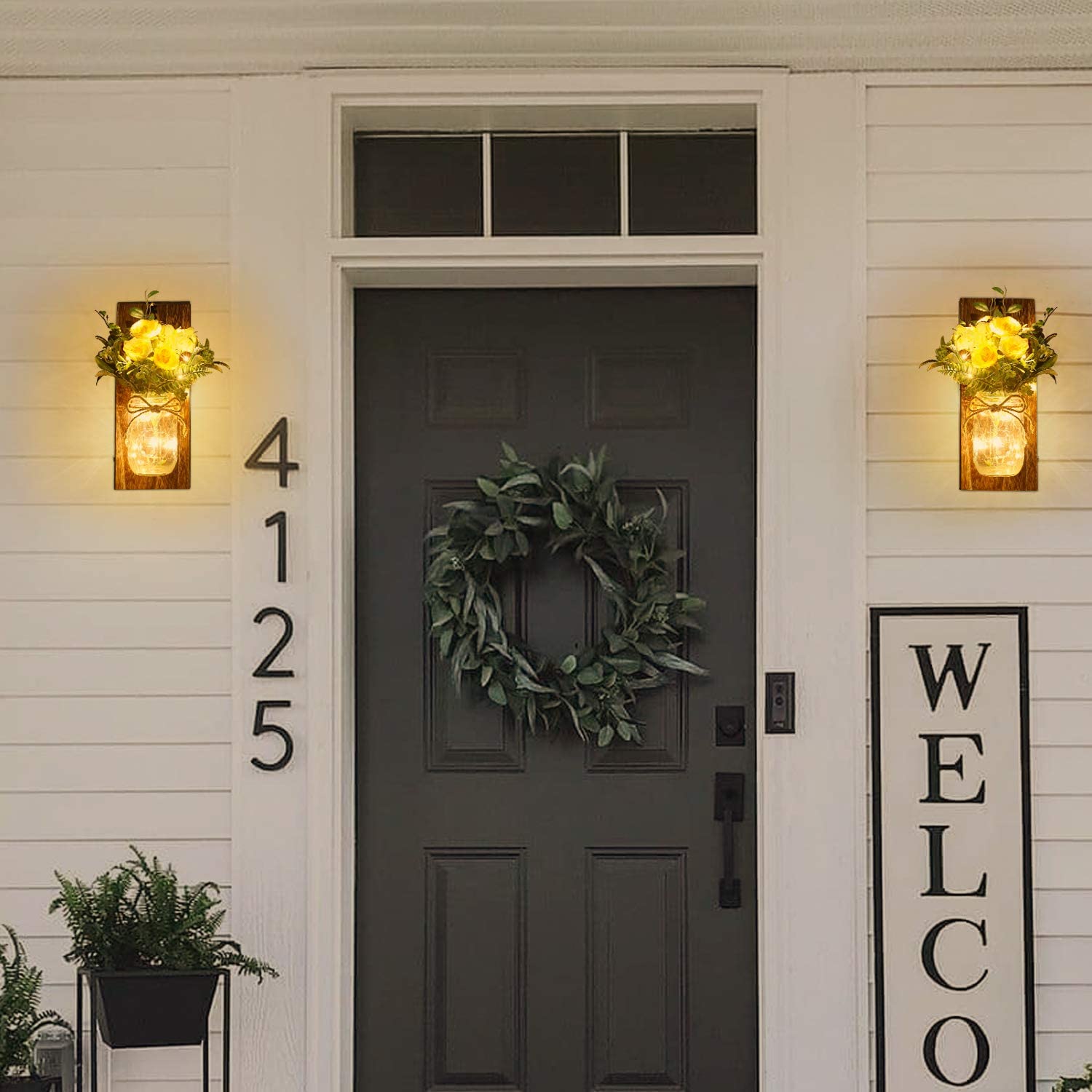 Mason Jar Sconces LED-Lichterketten mit Fernbedienung