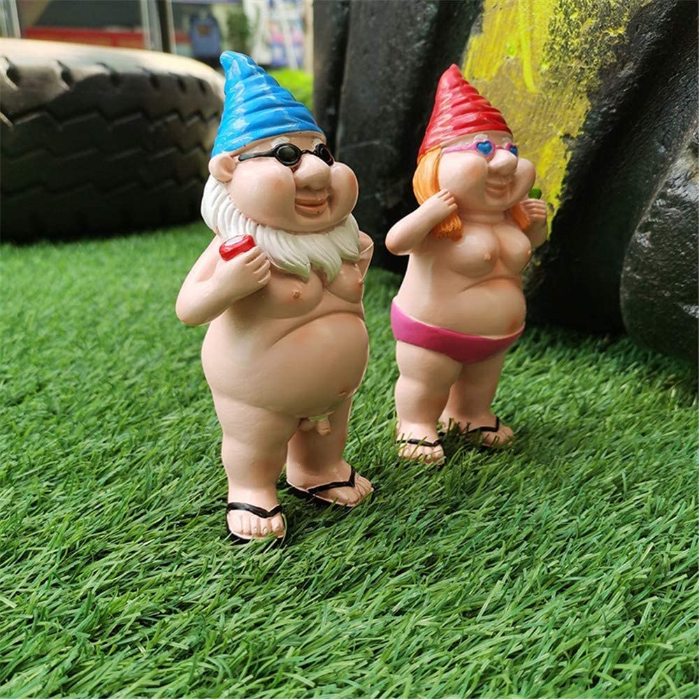 Lustige nackte Gnome-Statue