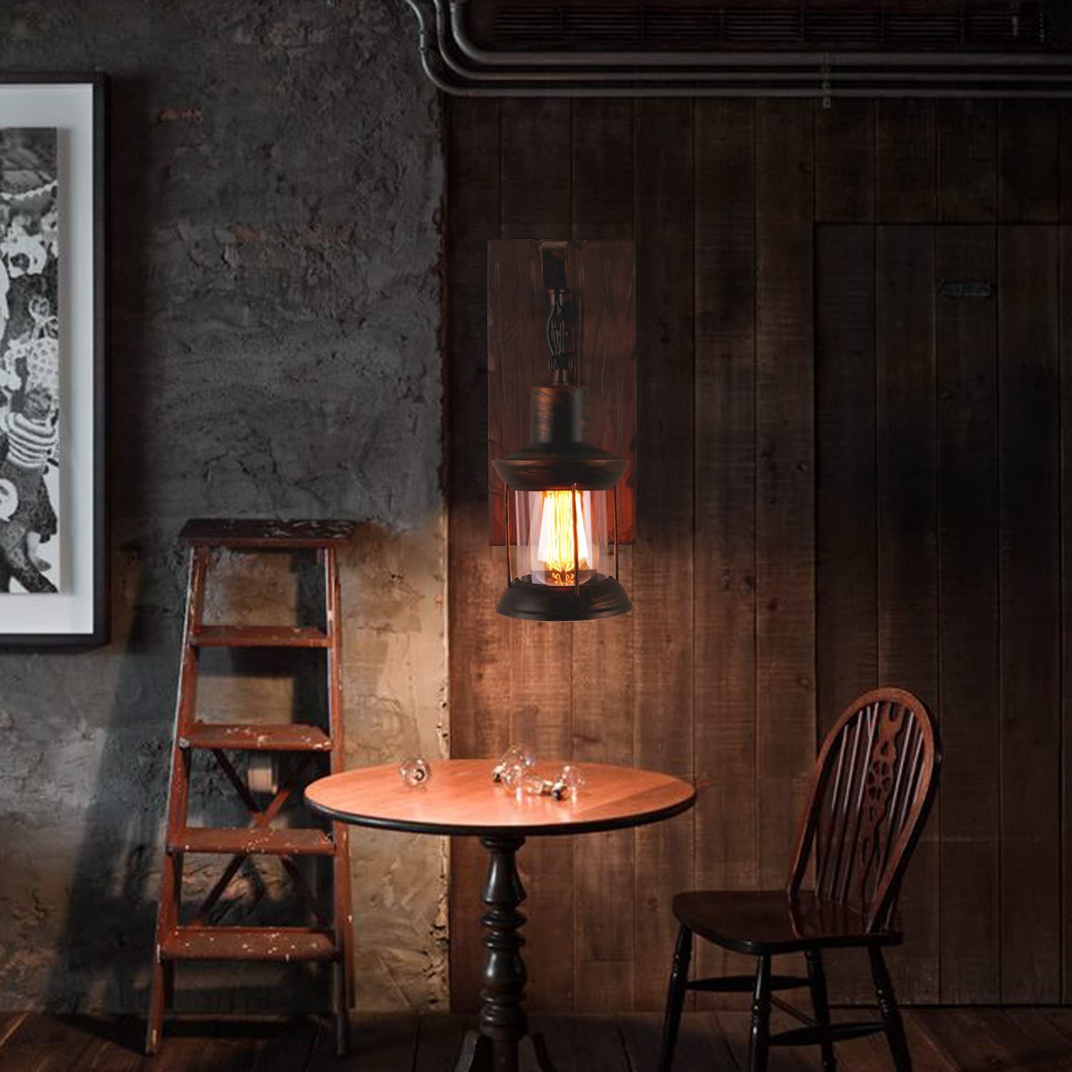 Industrial Retro Wooden Wall Sconces