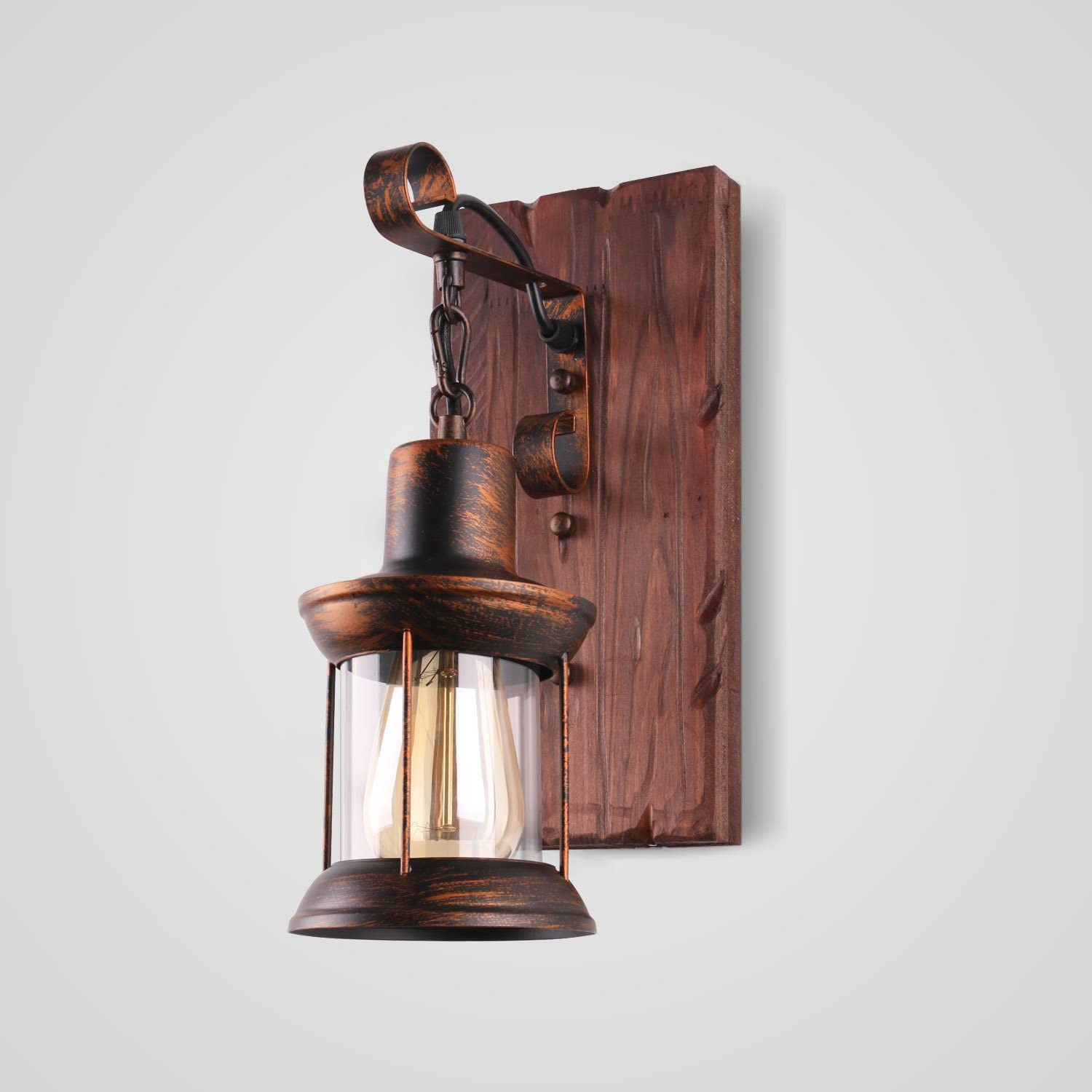 Industrial Retro Wooden Wall Sconces