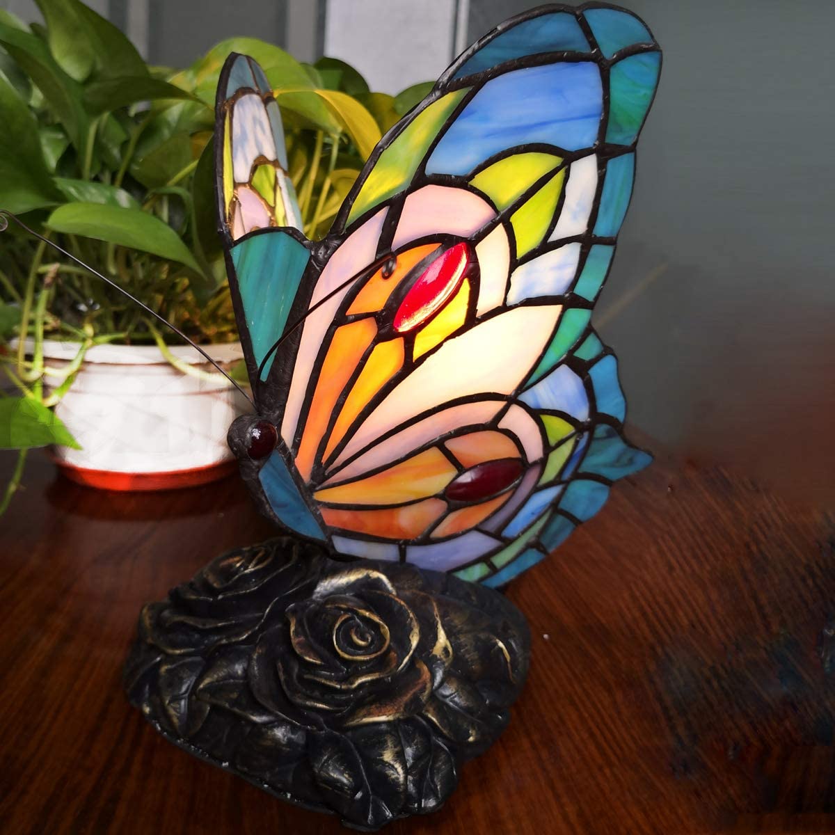 Stained Glass Butterfly Lamp