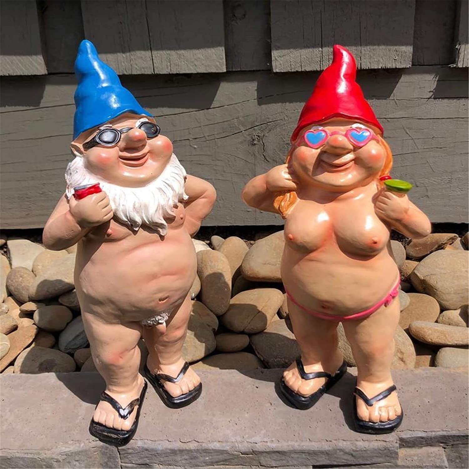 Lustige nackte Gnome-Statue