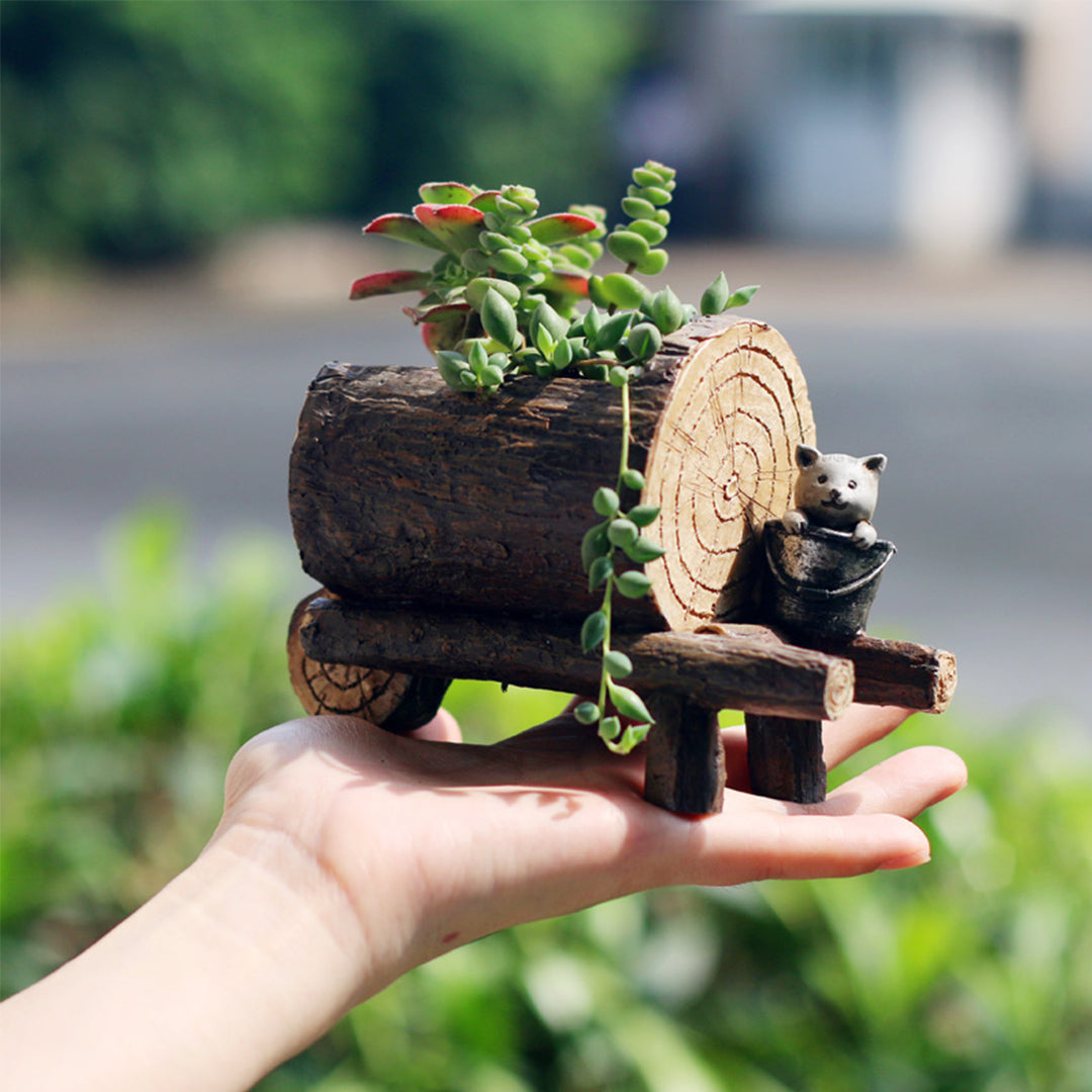 Simulation Woodgrain Plant Pot