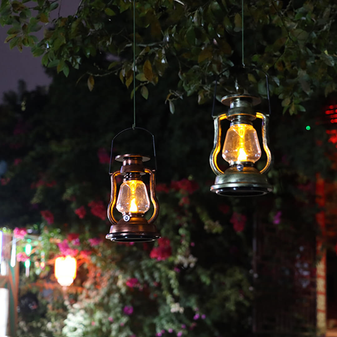 Lampe LED de décoration de jardin solaire rétro