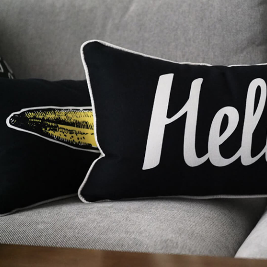 Hello Print Minimalist Pillow Cover