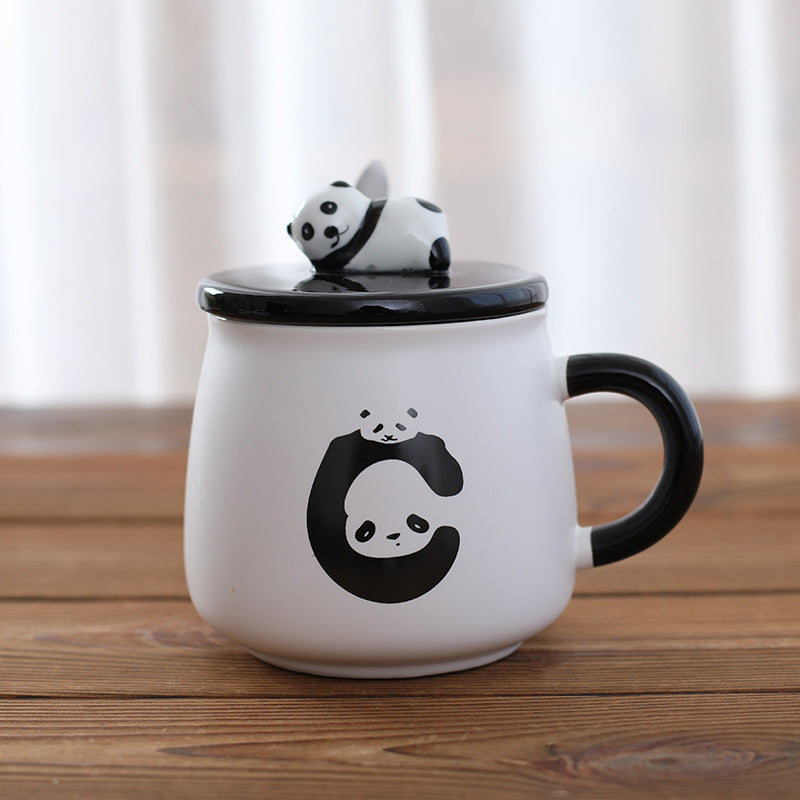 Tasse à café Panda avec couvercle et cuillère