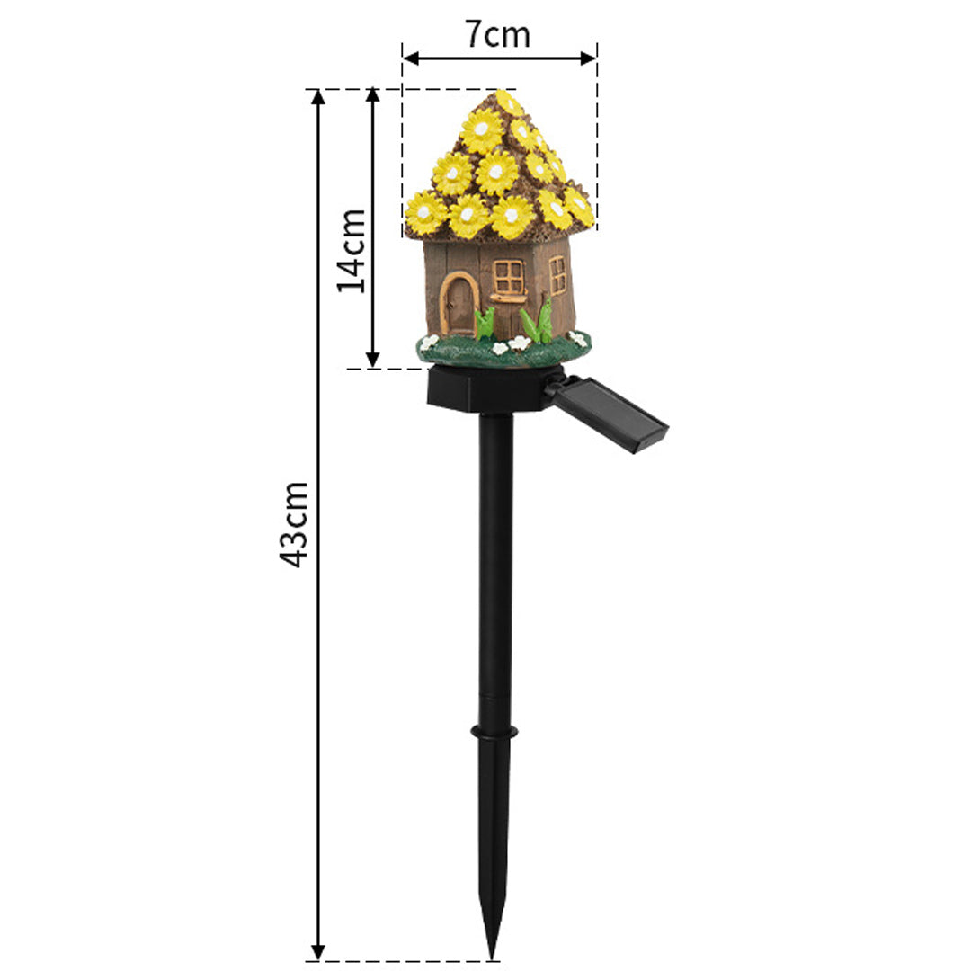 Garden House Statue Solar LED Lights