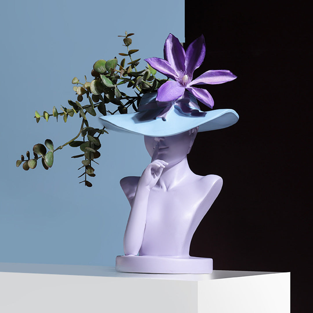 Modern Girl Statue Flower Vase