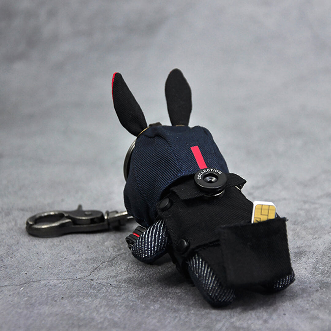 Military Uniform Rabbit Gas Mask Version Key Pendant