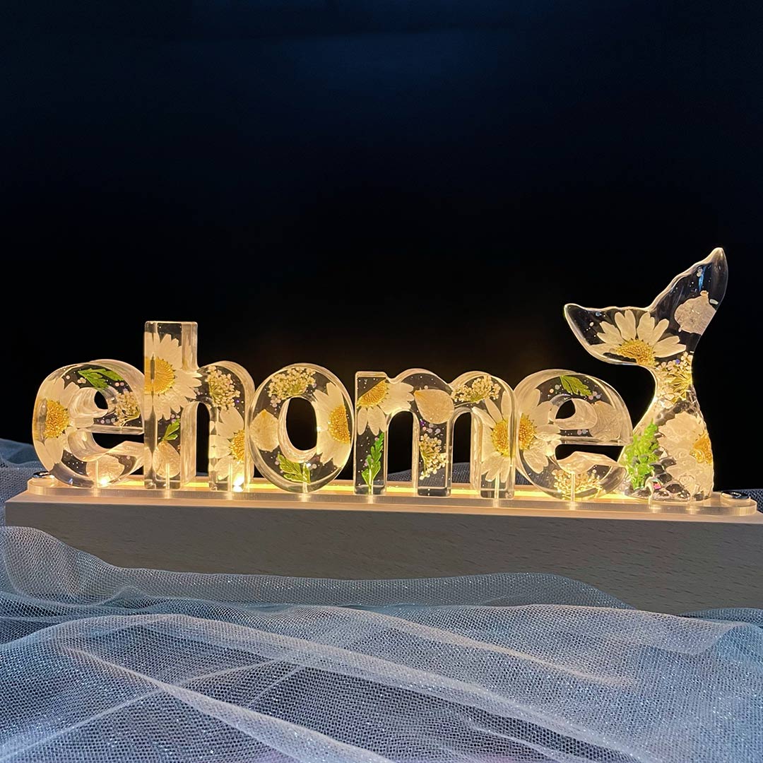 Custom Resin Letter Lamp - HANDMADE