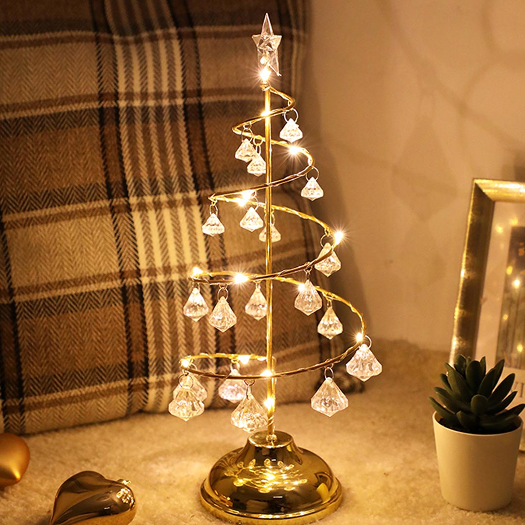 Lampe en cristal en forme de sapin de Noël