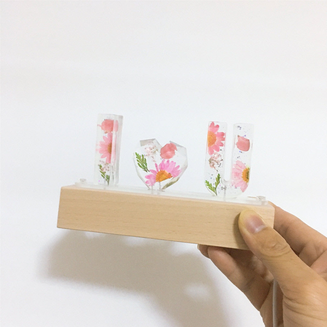 Custom Handmade Real Flower Night Light