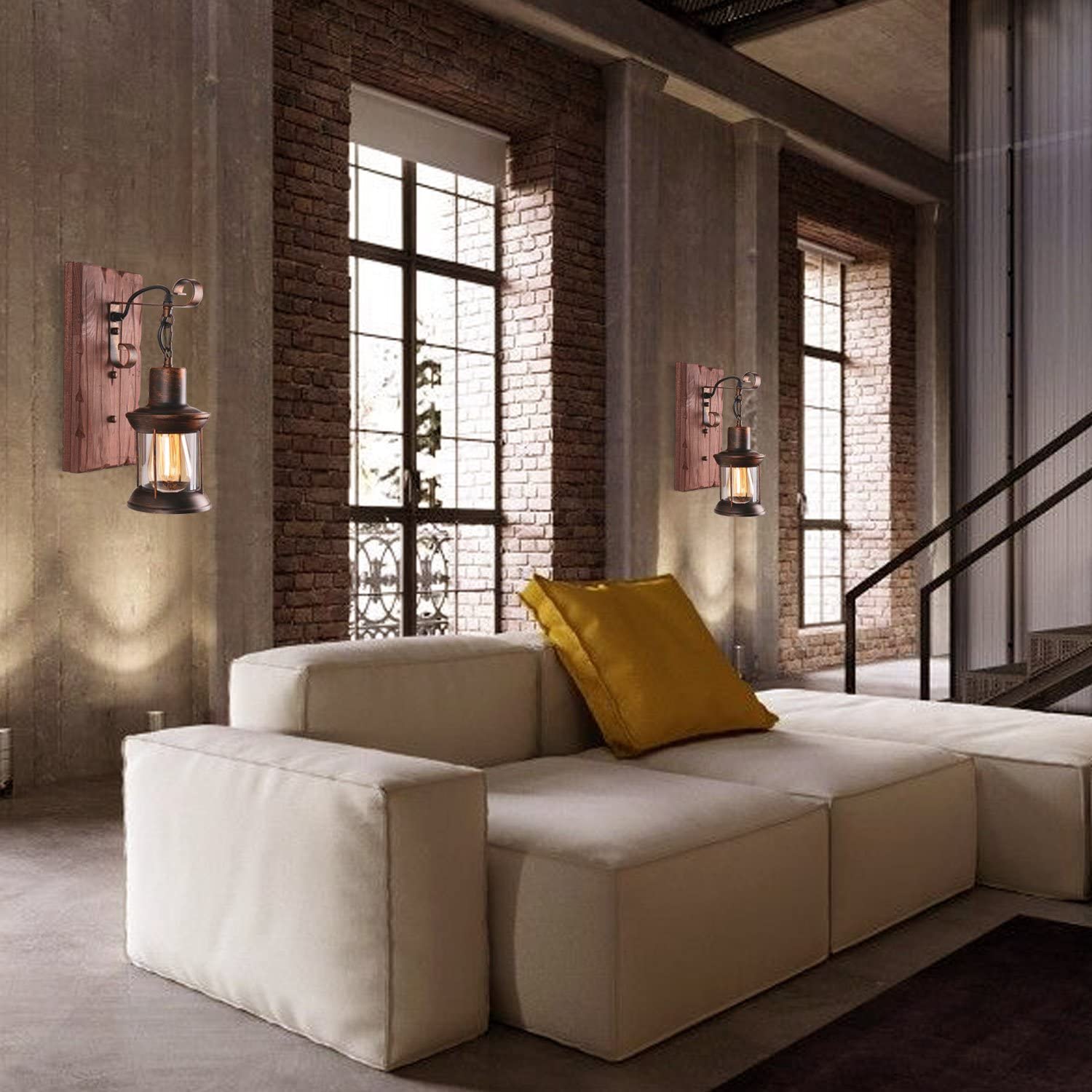 Industrial Retro Wooden Wall Sconces