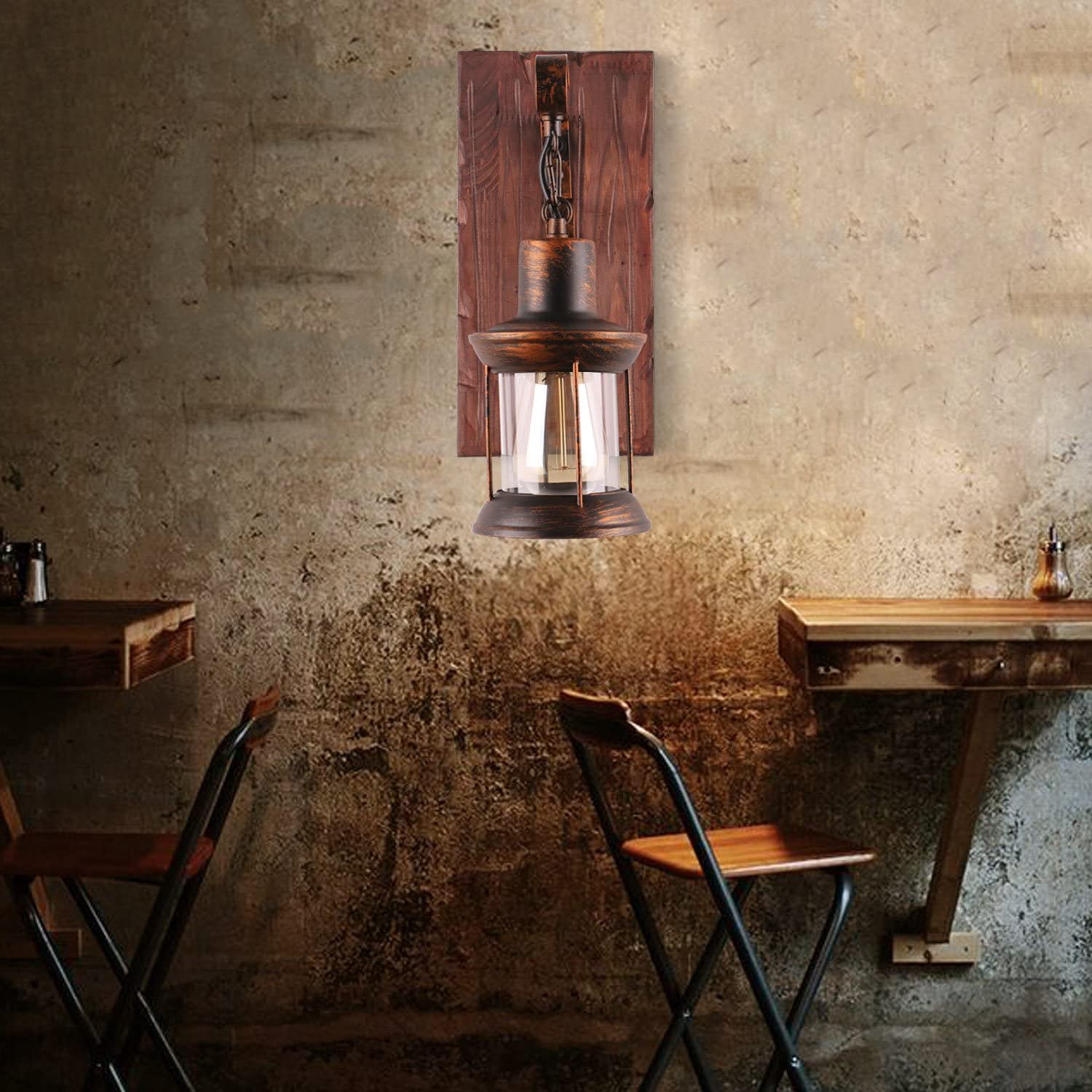 Industrial Retro Wooden Wall Sconces