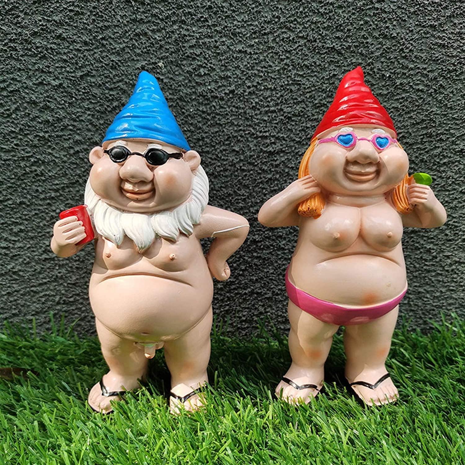 Lustige nackte Gnome-Statue