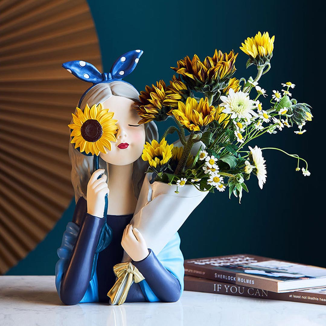 Vase à fleurs ensoleillé