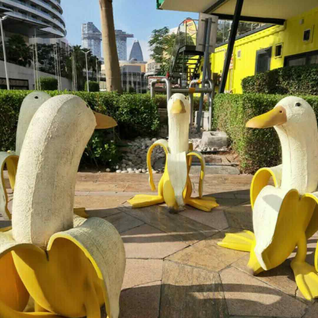 Decorazione del giardino dell'anatra della banana