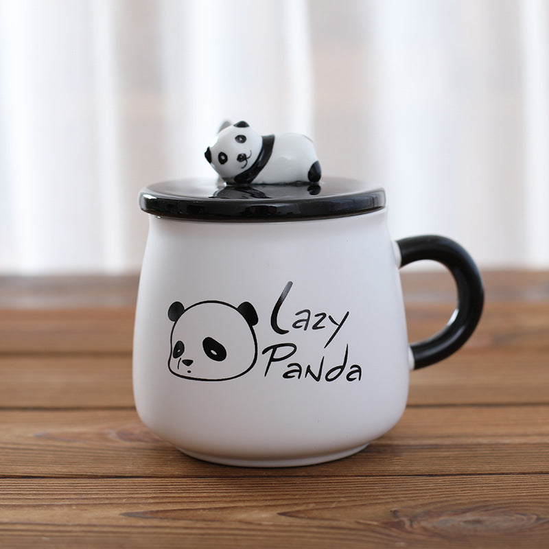 Tasse à café Panda avec couvercle et cuillère