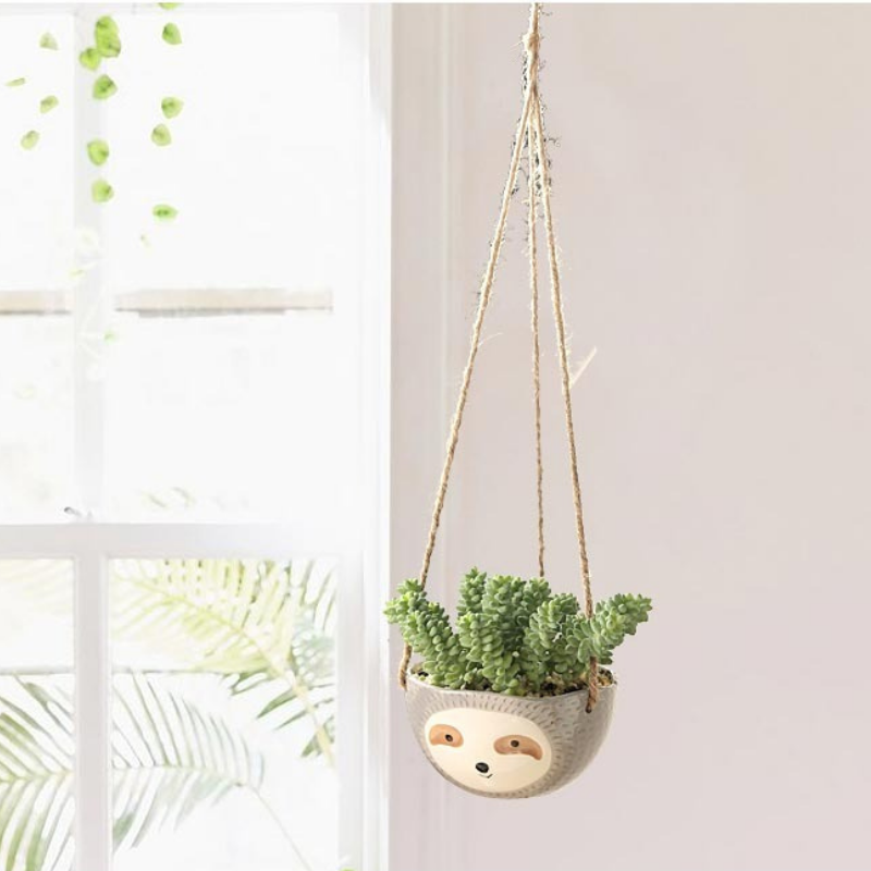 Ceramic Hanging Sloth Plant Pot