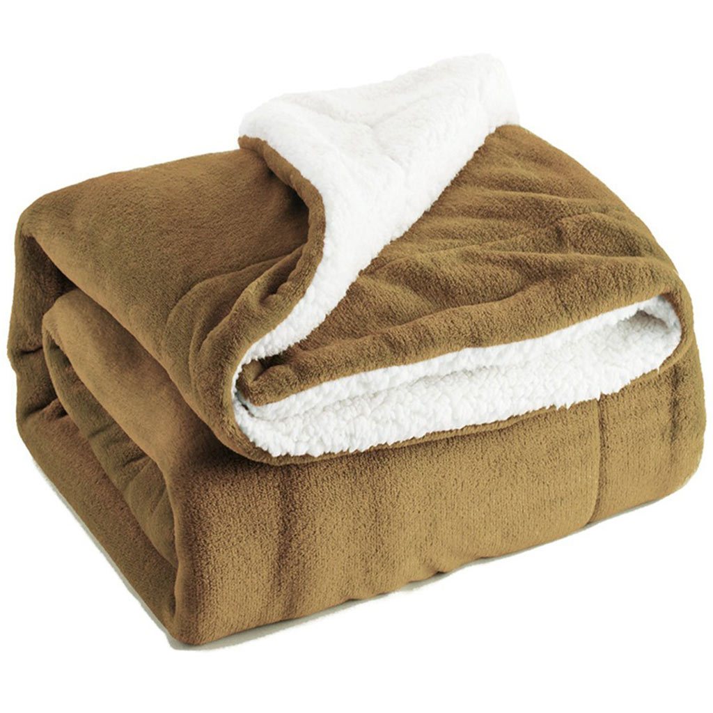 Couverture polaire sherpa de couleur unie