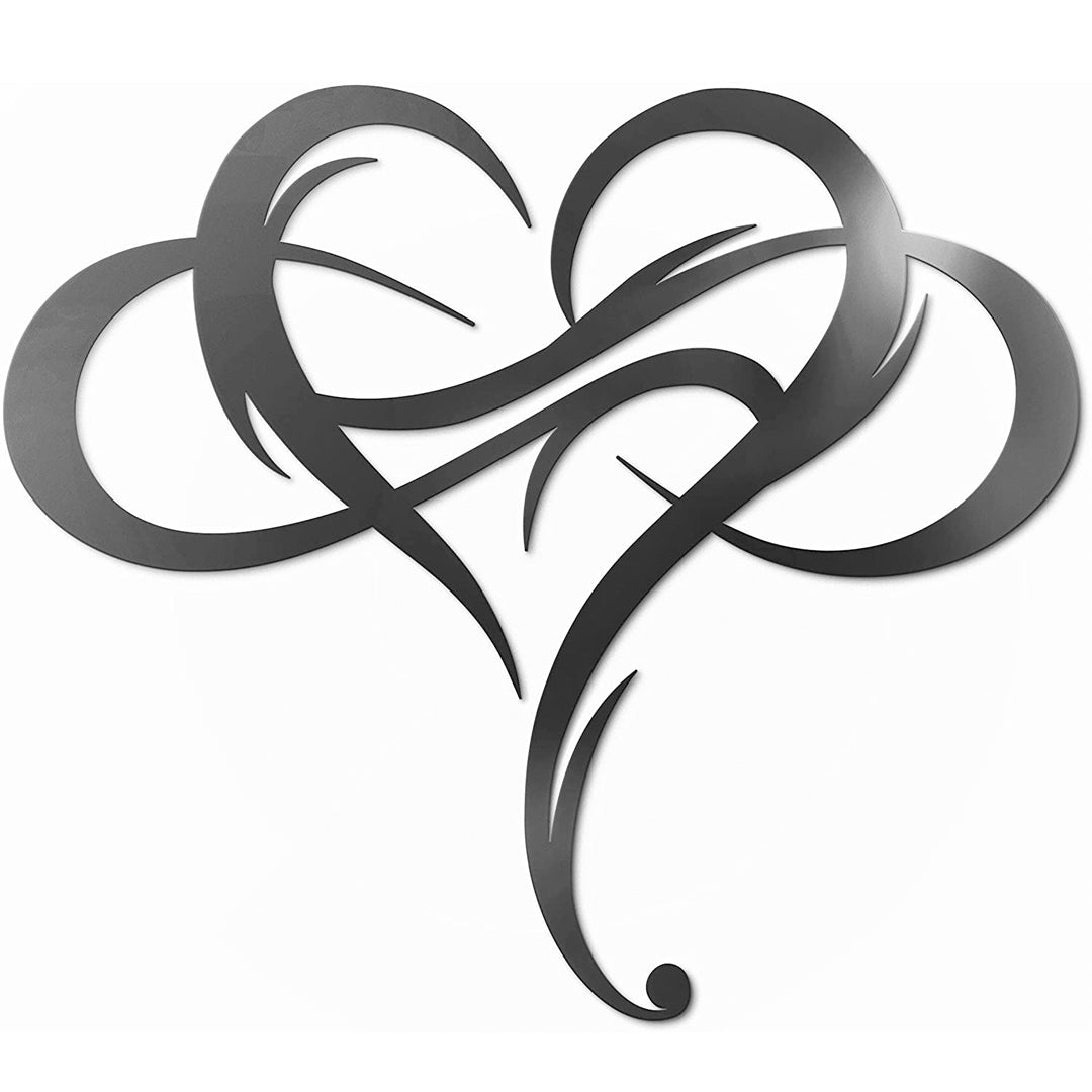 Decoración de pared de acero con corazón infinito