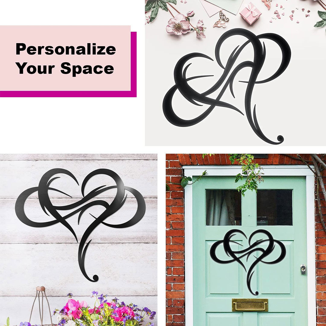Decoración de pared de acero con corazón infinito