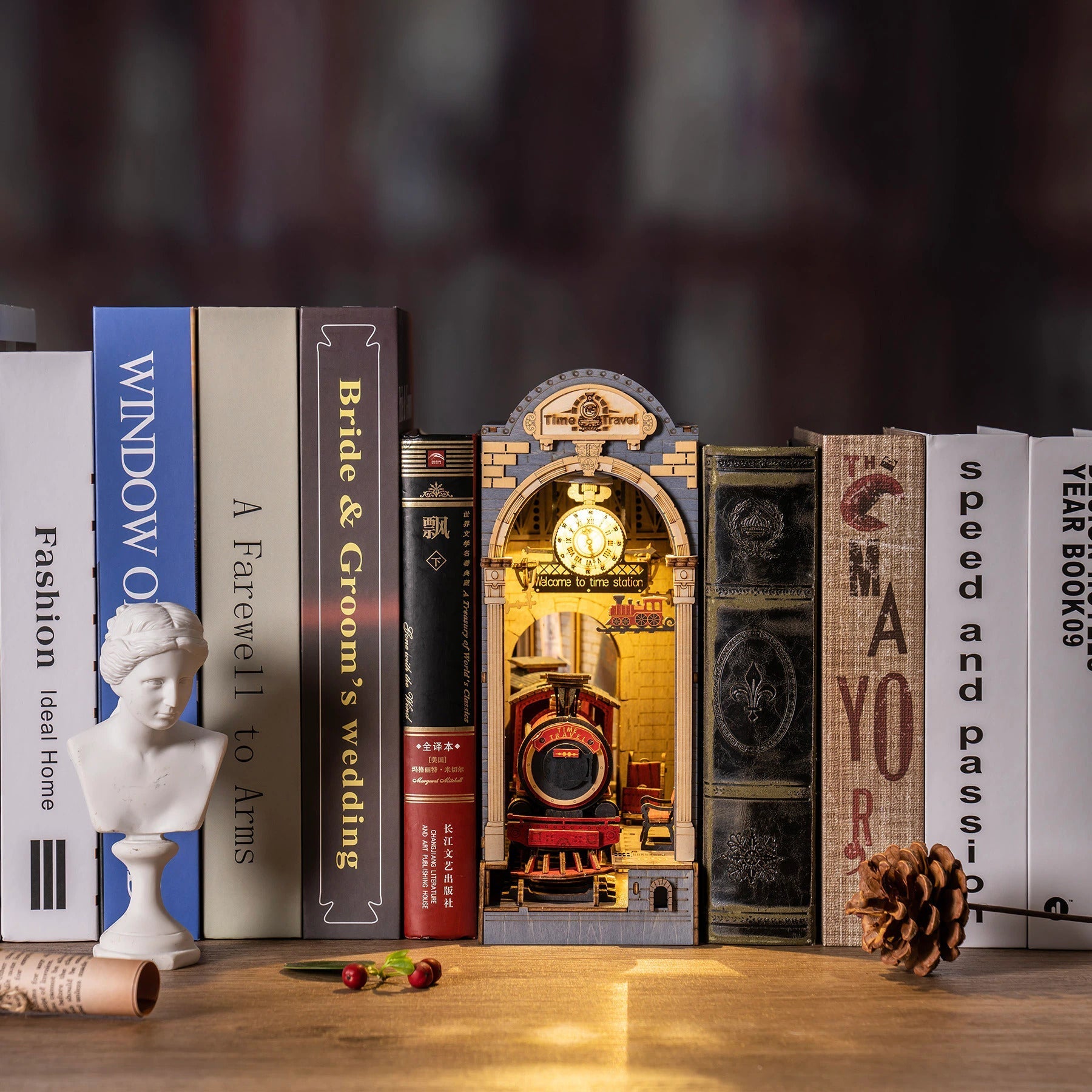 Time Travel 3D Wooden DIY Book Nook